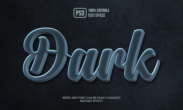 Dark editable text effect