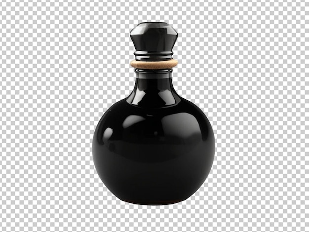 dark glass bottle with single liquid drop