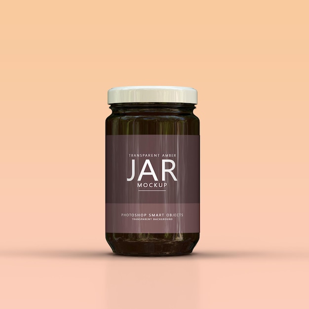 PSD dark glass jar  label mockup