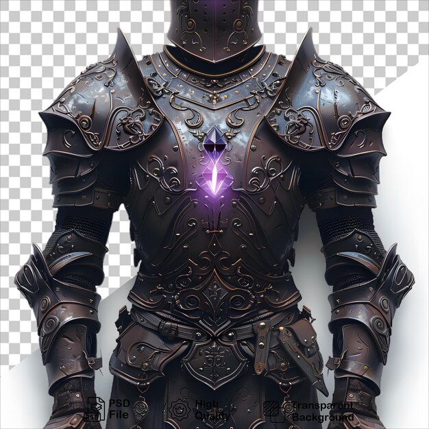 dark Knights metal Armor with purple light fantasy armors concept