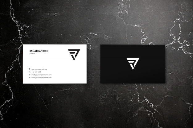 Dark Marble Two Businesscard Mockup