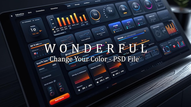 PSD dark mode dashboard ui