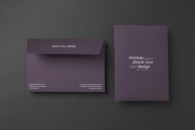 Dark paper envelope mock-up