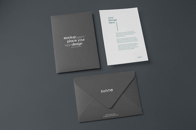 Dark paper envelope mock-up