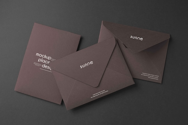 Dark paper envelope mock-up