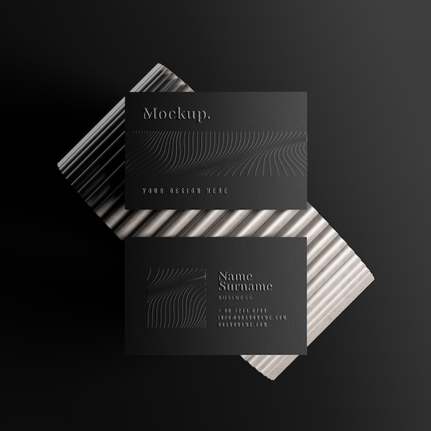 Dark professional business card with porcelain geometric shapes