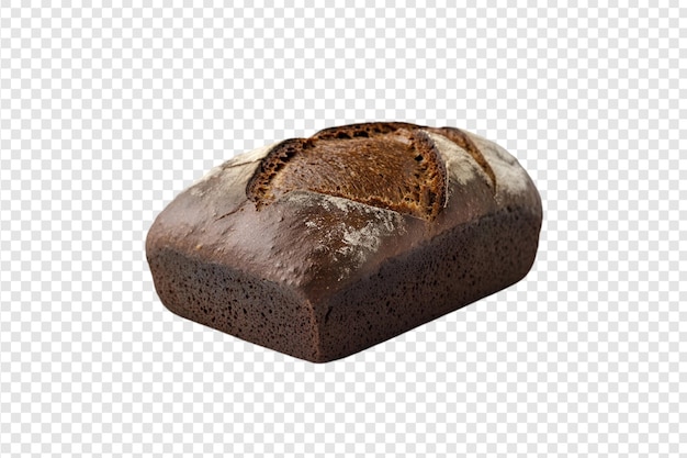 Dark rye bread loaf isolated on a transparent background