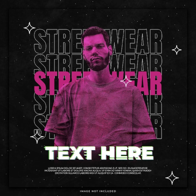 dark social media template streetwear