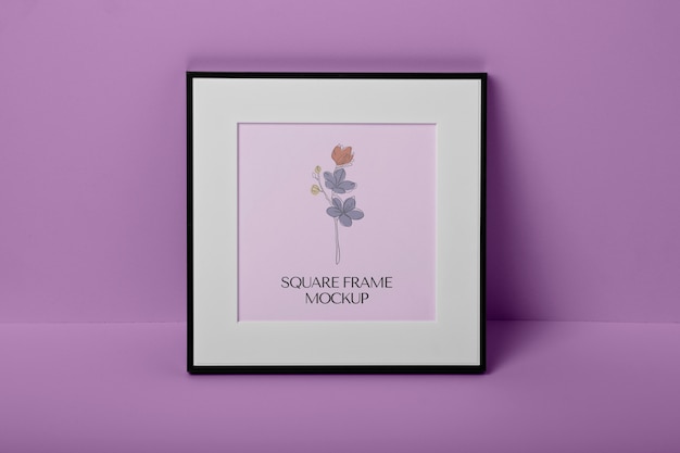 Dark square frame with purple background