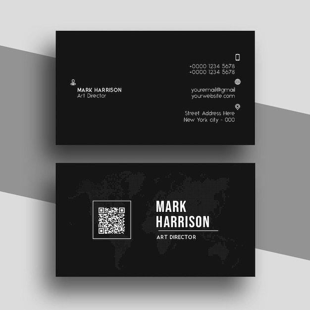 Dark Stylish Business Card Design PSD Template