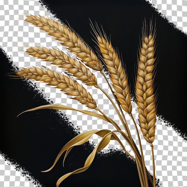 Dark transparent background with barley