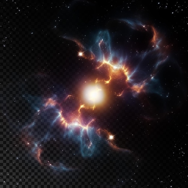 Dark Universe Cosmos Atom on Transparent Background