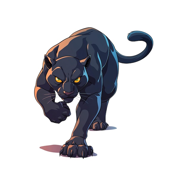 Darling Black Panther Cartoon Its Sleek Cartoon Illustration