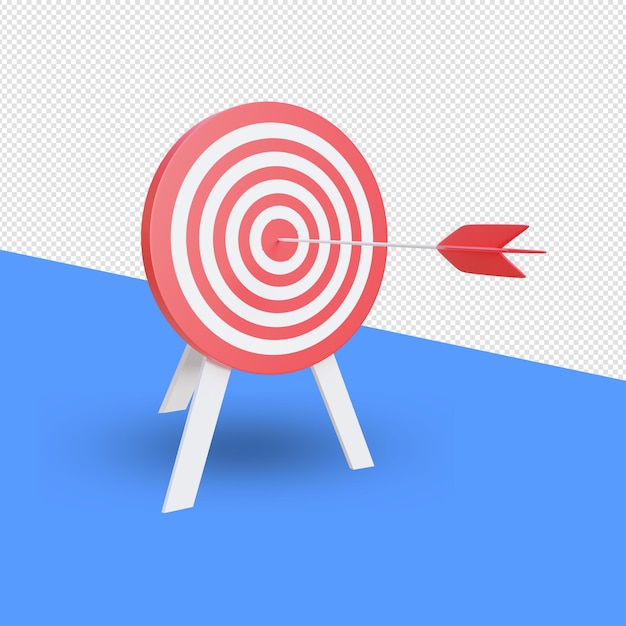 Dart hitting a target  3d render