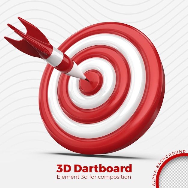 Dartboard 3d render isolated