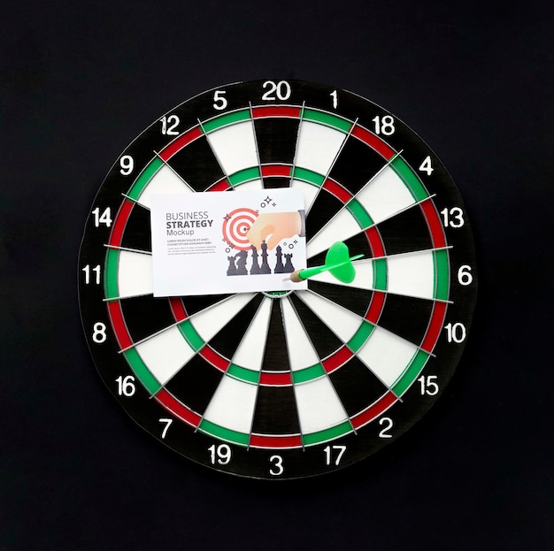 Darts game with card mock-up