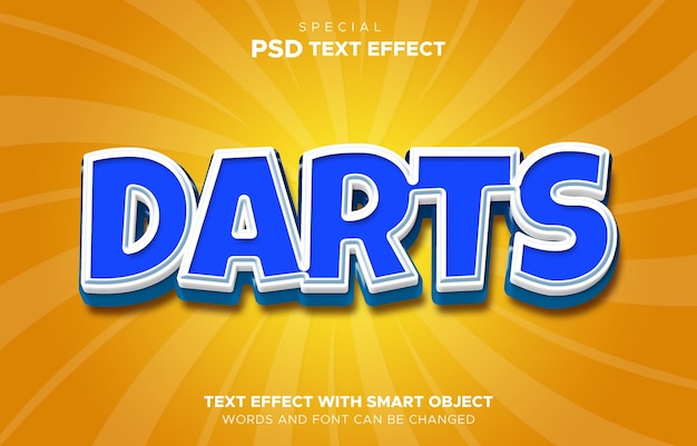 Darts text effect 3d editable smart object