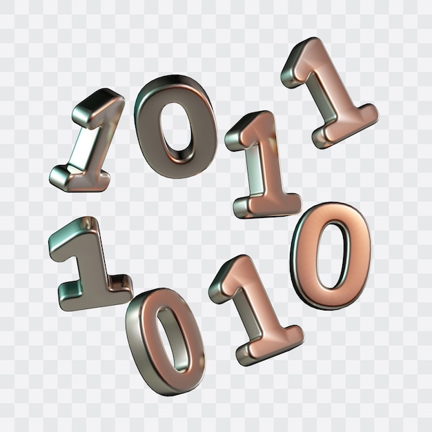 PSD data binary 3d icon