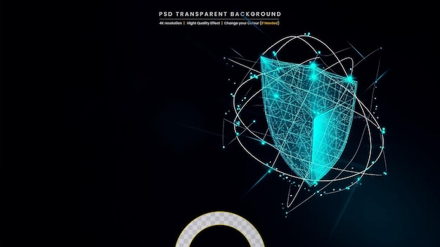 PSD data security technology on transparant background