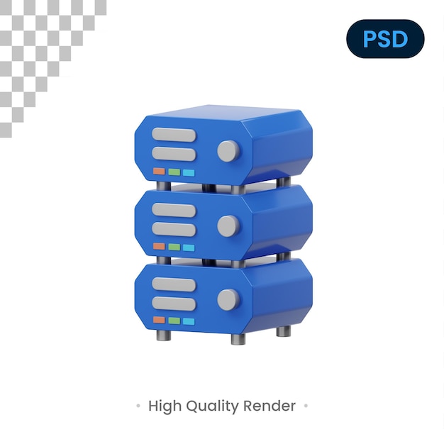 Data Server 3D Icon Premium Psd