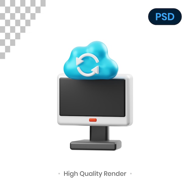 Data Synchronization 3D Render Illustration Premium Psd