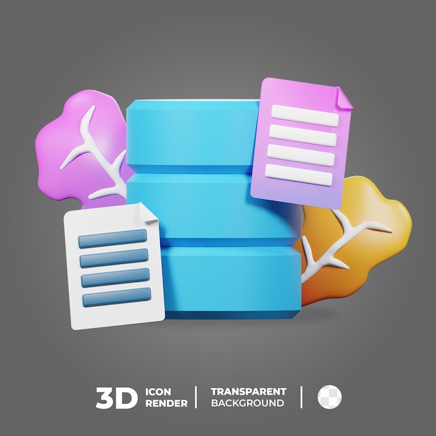 Database Document 3d Icon