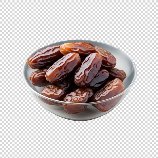 PSD dates in a bowl on a transparent background