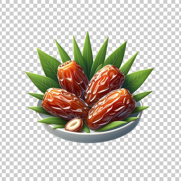 PSD dates in the plate on a transparent background