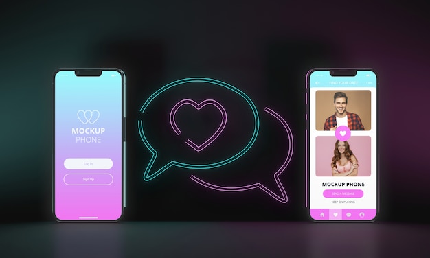 Dating app concept mockup