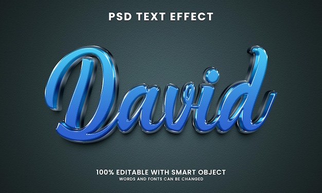 David 3d text effect template