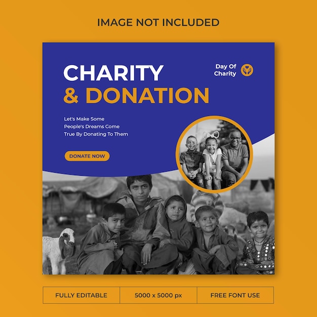 Day of charity instagram post social media template