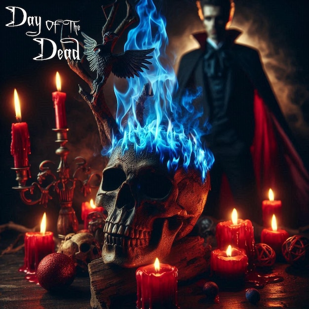 Day Of The Dead Image With Skull Traditional Celebration Festival