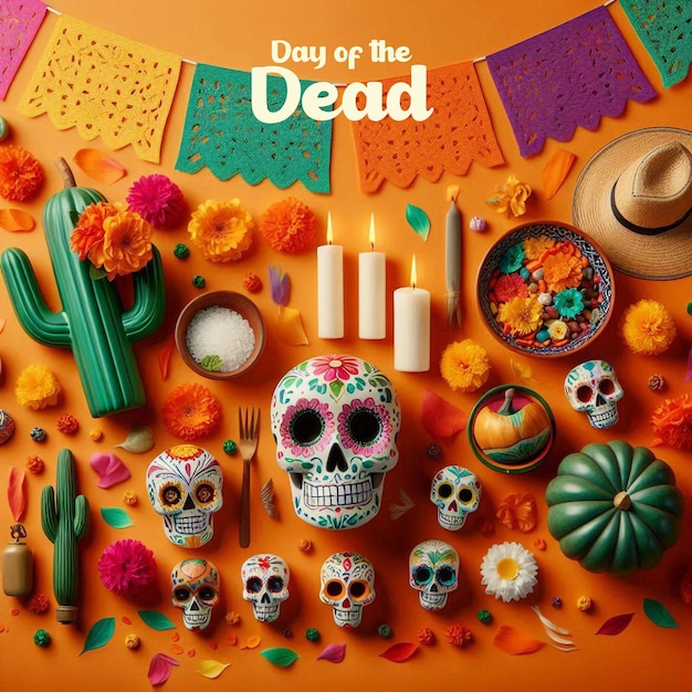 PSD day of the dead minimal post design template