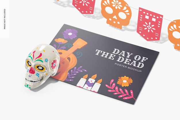 Day of the Dead Poster Mockup, Right View