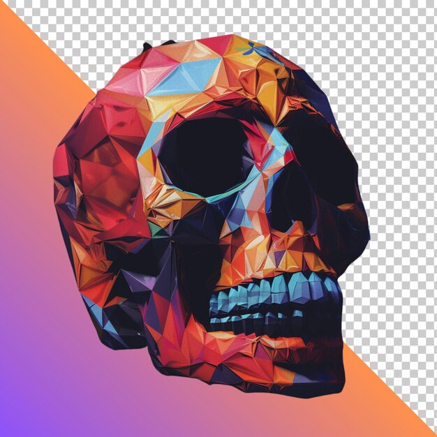 PSD day of the dead skull isolated on transparent background