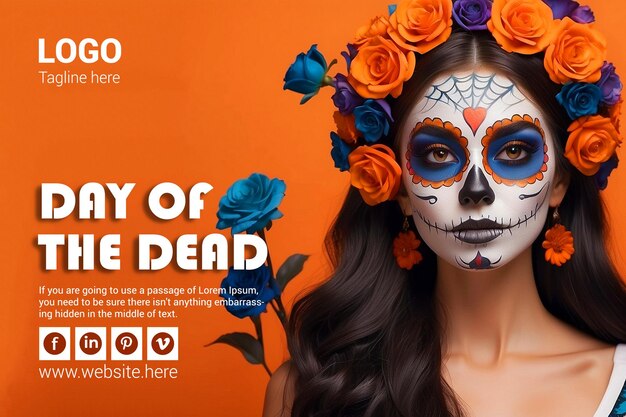 PSD day of the dead social media post design