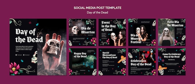 Day of the dead social media post template