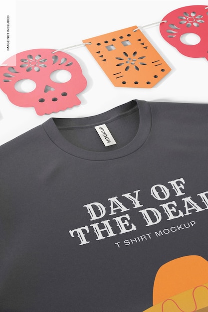 Day of the Dead T Shirt Mockup, Close Up