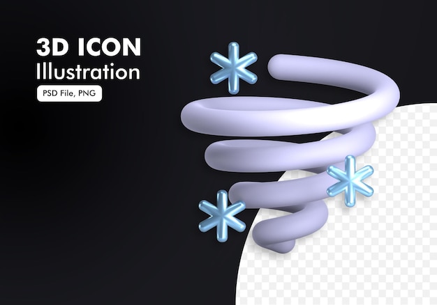 Day Snowstorm 3d weather icon illustration