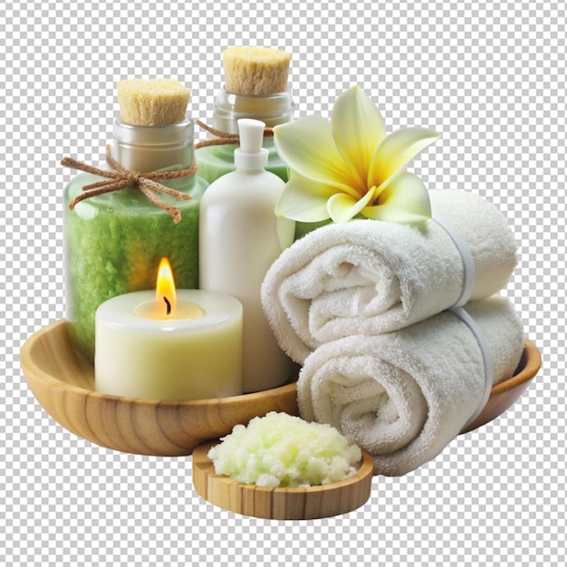 PSD day spa set file of isolated cutout object isolated on transparent background