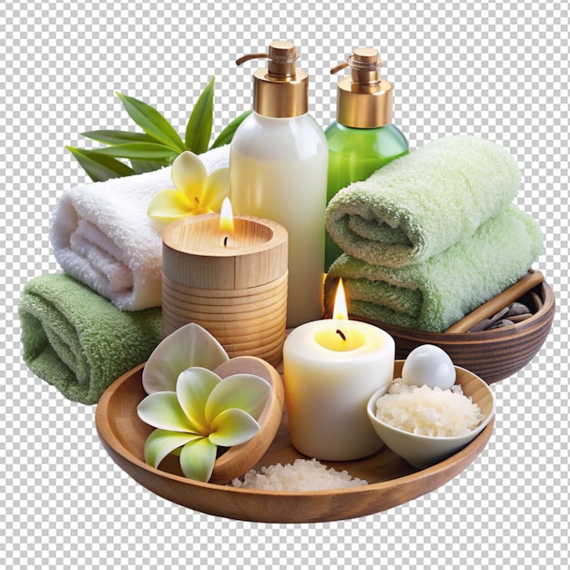 PSD day spa set file of isolated cutout object isolated on transparent background