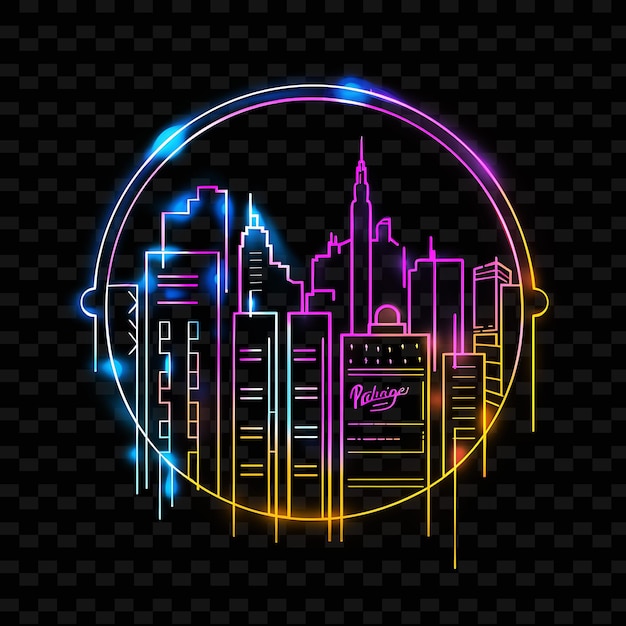 Dazzling Neon Campaign Merchandise With a Neon Design Landsc Neon Line Art Landscape Background