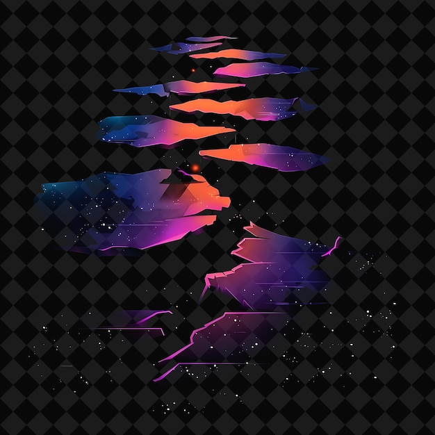 PSD dazzling neon underwater fissures in a diagonal star silhoue png y2k ocean of light collections