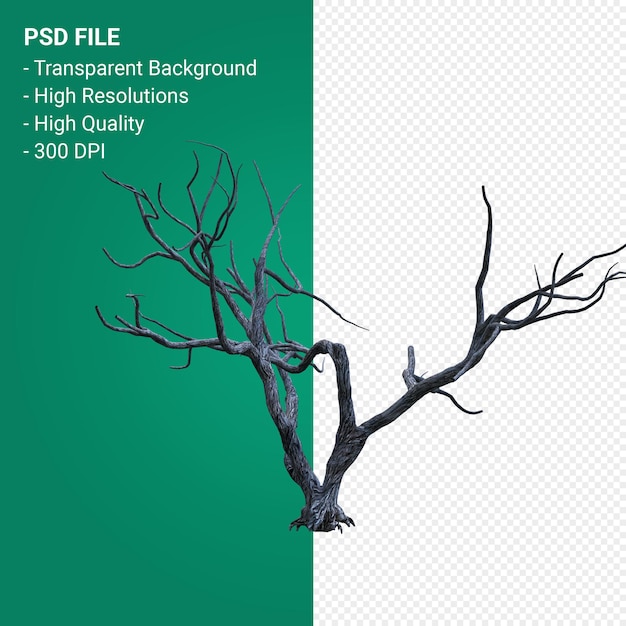 Dead Tree 3d render isolated  