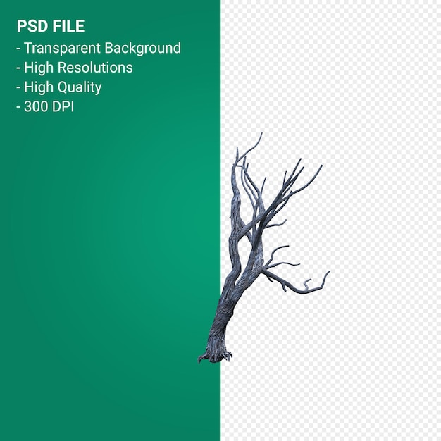 Dead Tree 3d render isolated  