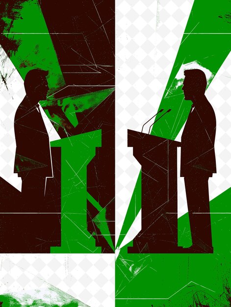 PSD debate between two presidential candidate with bitcoin as th flat illustration election campaign