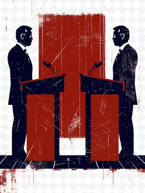 PSD debate between two presidential candidate with bitcoin as th flat illustration election campaign