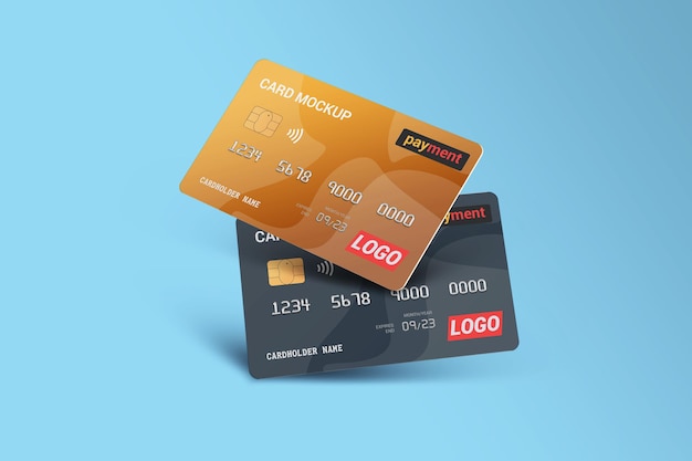 Debit Card Smart Card Plastic Card Mockup Front and Back Side