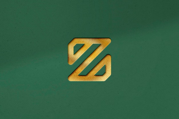 Debossed Effect Gold Logo mockup on Texture Background