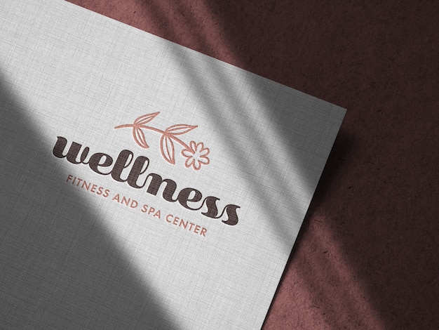 Debossed Logo Mockup on Linen Paper